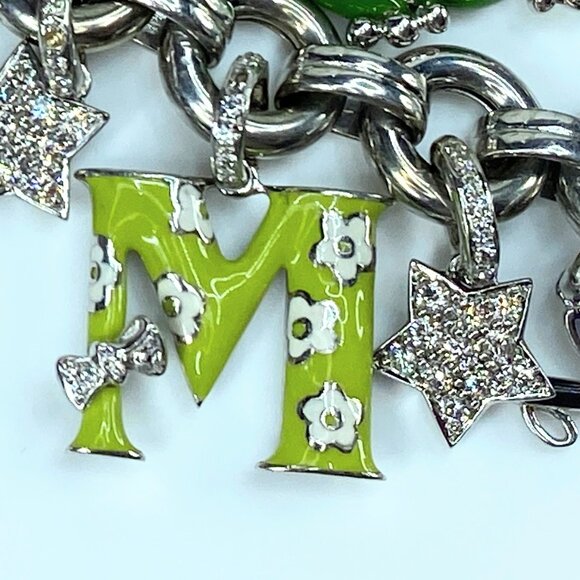 Aaron Basha 18k White Gold Enamel and Diamond Charm Necklace 20" 285.4g JR85754 - Picture 14 of 16